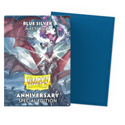 Dragon Shield Dual Matte Sleeves - 25th Special Edition Blue Silver (100)